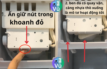 Kiểm tra mô tơ đá (moto) xem có hoạt động bình thường