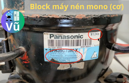 đọc thông số và kỹ hiệu trên tem block máy nén mono cơ