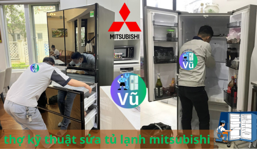 thợ kỹ thuật kiểm tra sửa tủ lạnh mitsubishi